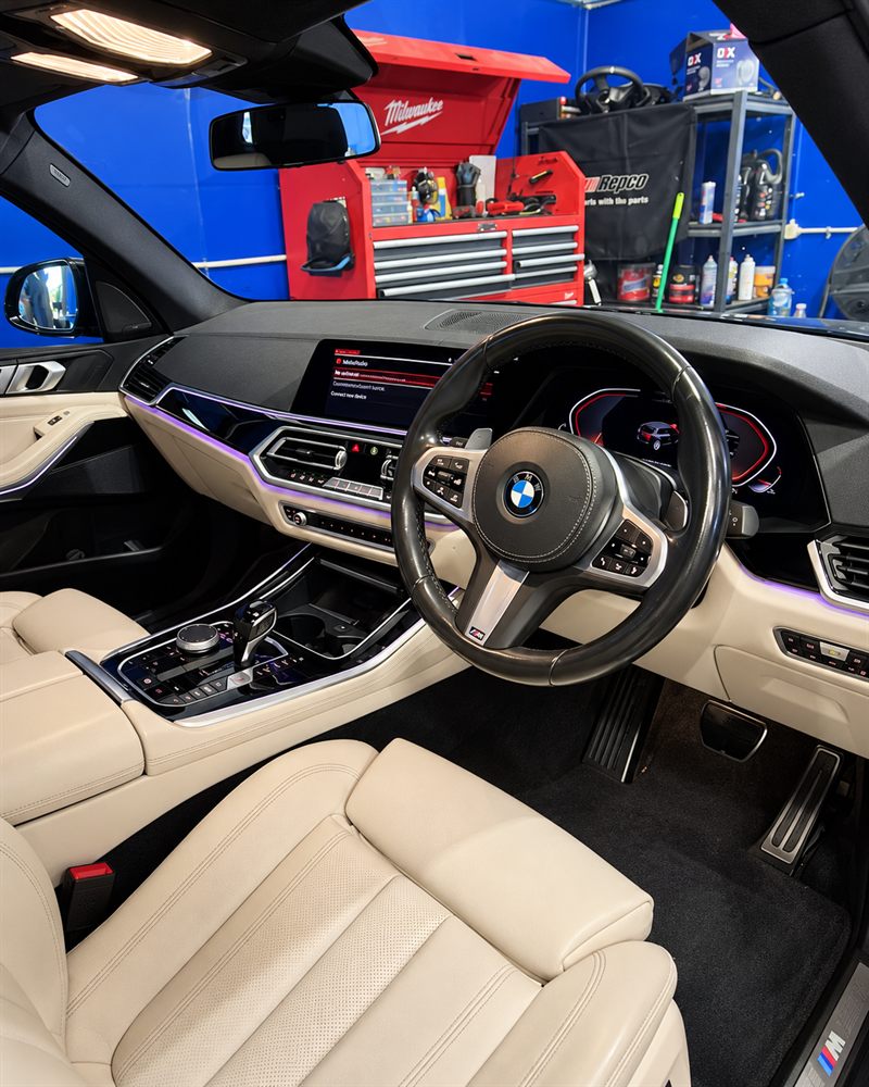 BMW X5 interior with cream leather
