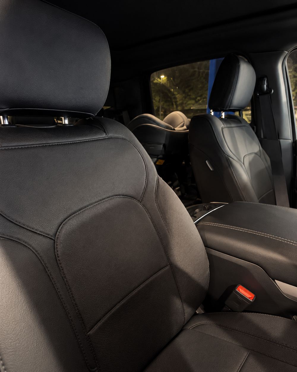 RAM 1500 front seats in black leather