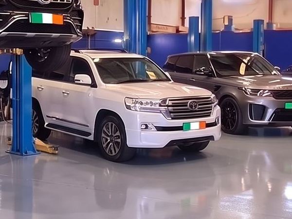 White LandCruiser 200 series parked in the workshop